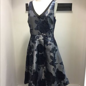 WHBM metallic flower holiday dress